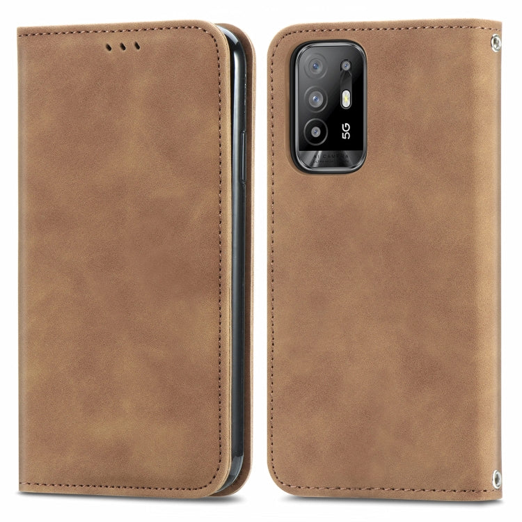 For OPPO A94 5G / A95 5G/F19 Pro+ /Reno5 Z Retro Skin Feel Business Magnetic Horizontal Flip Leather Case With Holder & Card Slots & Wallet & Photo Frame