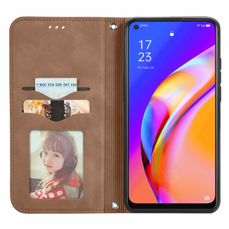For OPPO A94 5G / A95 5G/F19 Pro+ /Reno5 Z Retro Skin Feel Business Magnetic Horizontal Flip Leather Case With Holder & Card Slots & Wallet & Photo Frame