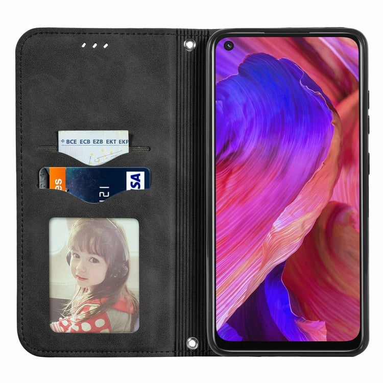 For OPPO A54 5G Retro Skin Feel Business Magnetic Horizontal Flip Leather Case With Holder & Card Slots & Wallet & Photo Frame