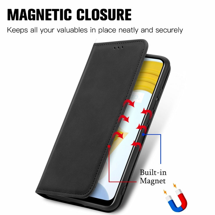 For OPPO Realme C21 Retro Skin Feel Business Magnetic Horizontal Flip Leather Case With Holder & Card Slots & Wallet & Photo Frame
