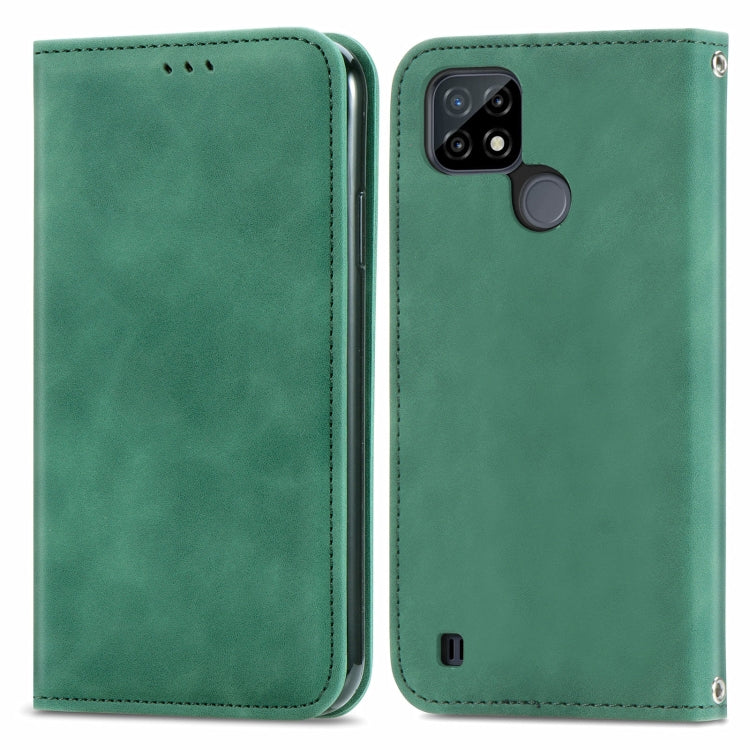 For OPPO Realme C21 Retro Skin Feel Business Magnetic Horizontal Flip Leather Case With Holder & Card Slots & Wallet & Photo Frame