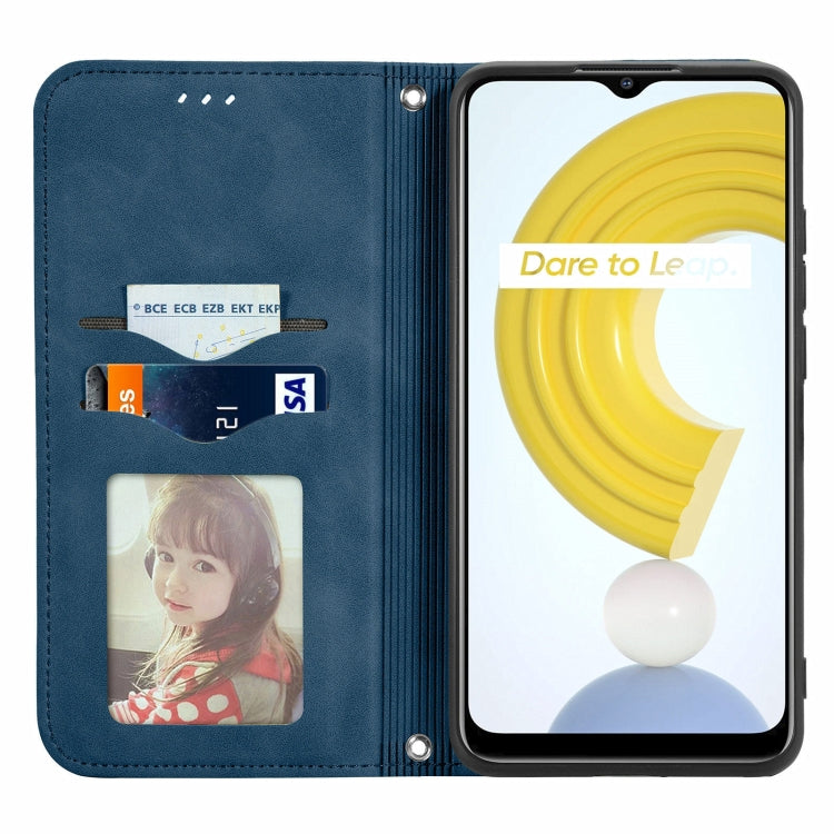For OPPO Realme C21 Retro Skin Feel Business Magnetic Horizontal Flip Leather Case With Holder & Card Slots & Wallet & Photo Frame