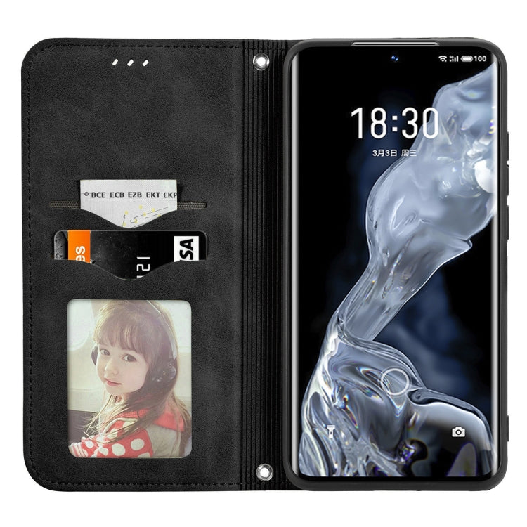 For Meizu 18 Retro Skin Feel Business Magnetic Horizontal Flip Leather Case With Holder & Card Slots & Wallet & Photo Frame