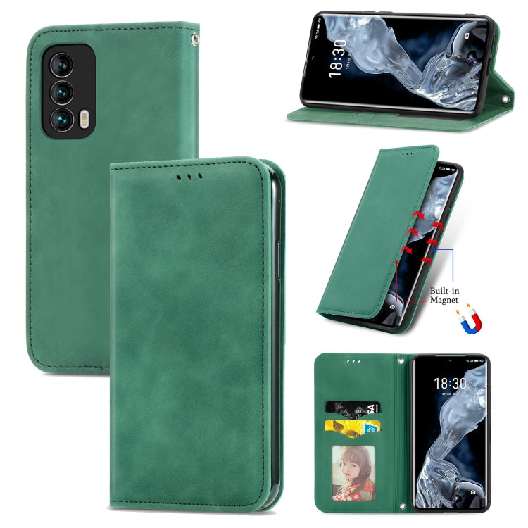 For Meizu 18 Retro Skin Feel Business Magnetic Horizontal Flip Leather Case With Holder & Card Slots & Wallet & Photo Frame