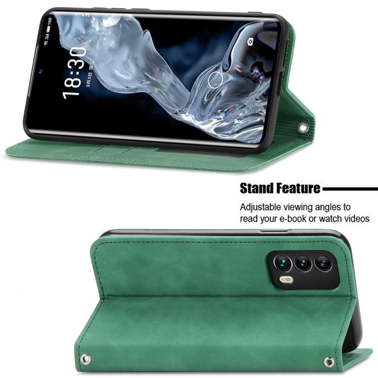 For Meizu 18 Retro Skin Feel Business Magnetic Horizontal Flip Leather Case With Holder & Card Slots & Wallet & Photo Frame