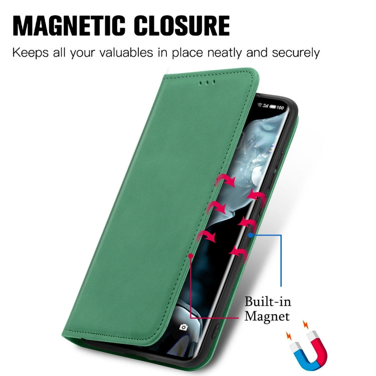 For Meizu 18 Retro Skin Feel Business Magnetic Horizontal Flip Leather Case With Holder & Card Slots & Wallet & Photo Frame