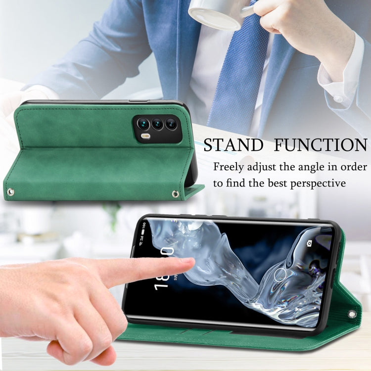 For Meizu 18 Retro Skin Feel Business Magnetic Horizontal Flip Leather Case With Holder & Card Slots & Wallet & Photo Frame