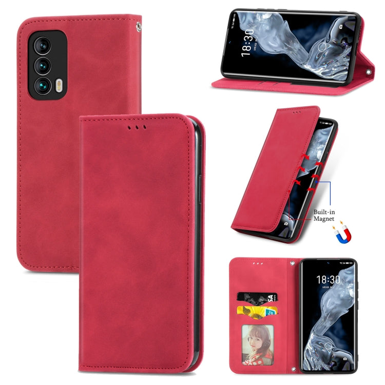 For Meizu 18 Retro Skin Feel Business Magnetic Horizontal Flip Leather Case With Holder & Card Slots & Wallet & Photo Frame