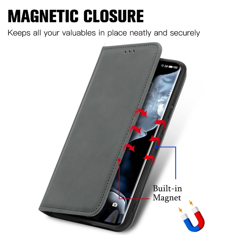 For Meizu 18 Retro Skin Feel Business Magnetic Horizontal Flip Leather Case With Holder & Card Slots & Wallet & Photo Frame