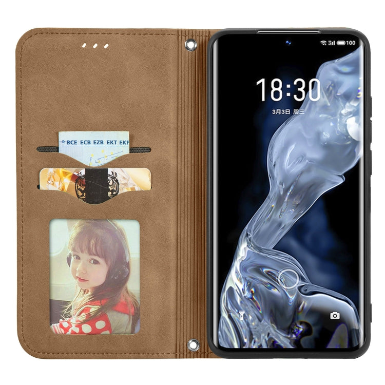 For Meizu 18 Retro Skin Feel Business Magnetic Horizontal Flip Leather Case With Holder & Card Slots & Wallet & Photo Frame