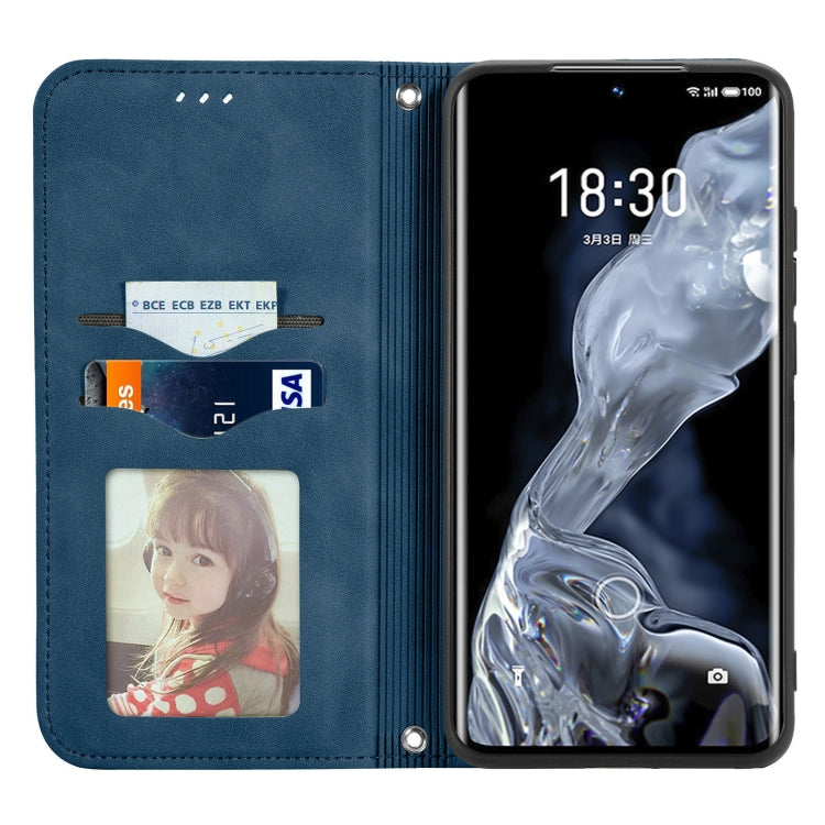 For Meizu 18 Retro Skin Feel Business Magnetic Horizontal Flip Leather Case With Holder & Card Slots & Wallet & Photo Frame