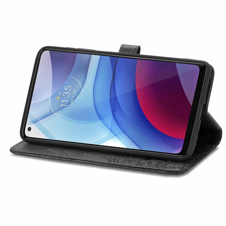 For Motorola Moto G Power 2021 Mandala Flower Embossed Horizontal Flip Leather Case with Holder & Three Card Slots & Wallet & Lanyard