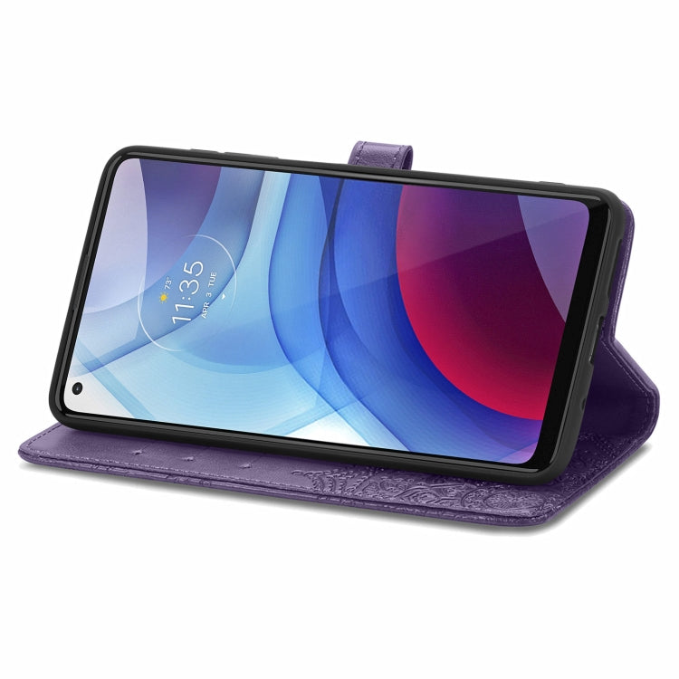 For Motorola Moto G Power 2021 Mandala Flower Embossed Horizontal Flip Leather Case with Holder & Three Card Slots & Wallet & Lanyard