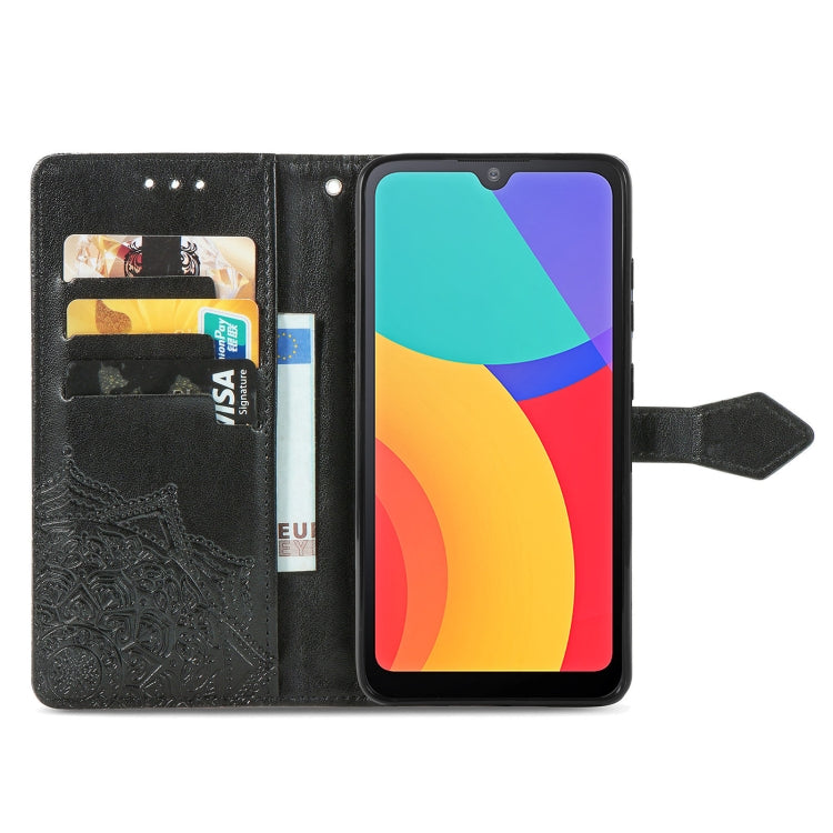 For Alcatel 1L 2021 Mandala Flower Embossed Horizontal Flip Leather Case with Holder & Three Card Slots & Wallet & Lanyard