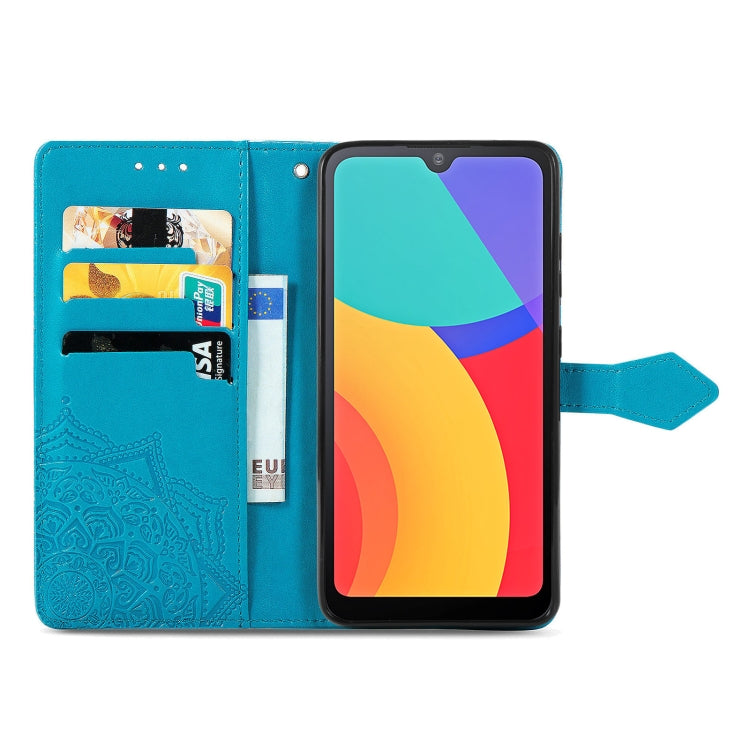 For Alcatel 1L 2021 Mandala Flower Embossed Horizontal Flip Leather Case with Holder & Three Card Slots & Wallet & Lanyard