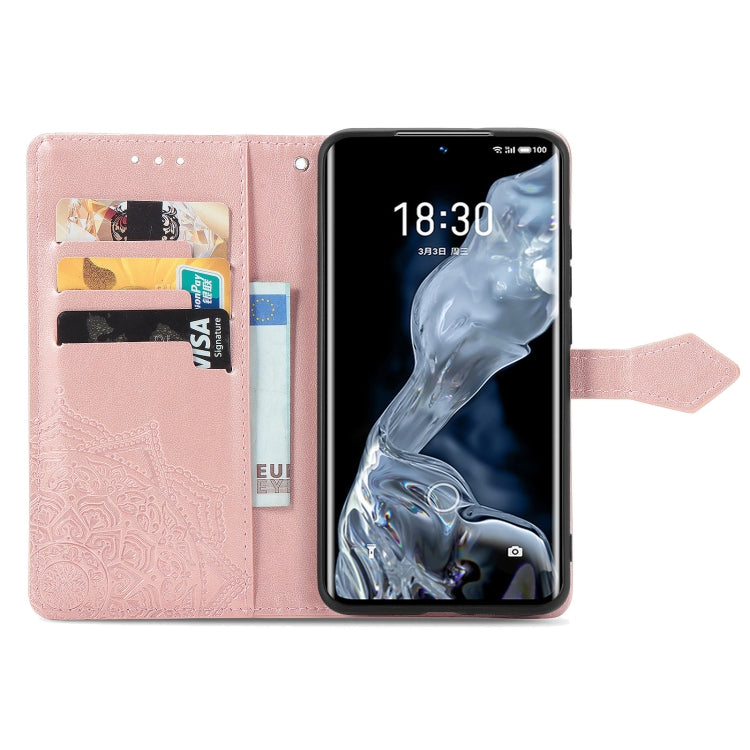 For Meizu 18 Mandala Flower Embossed Horizontal Flip Leather Case with Holder & Three Card Slots & Wallet & Lanyard