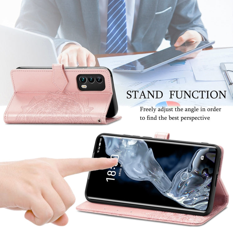 For Meizu 18 Mandala Flower Embossed Horizontal Flip Leather Case with Holder & Three Card Slots & Wallet & Lanyard