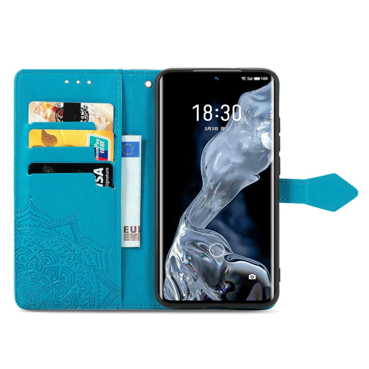 For Meizu 18 Mandala Flower Embossed Horizontal Flip Leather Case with Holder & Three Card Slots & Wallet & Lanyard