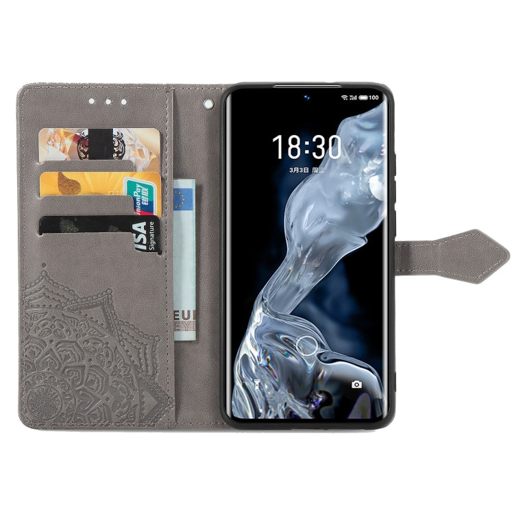For Meizu 18 Mandala Flower Embossed Horizontal Flip Leather Case with Holder & Three Card Slots & Wallet & Lanyard
