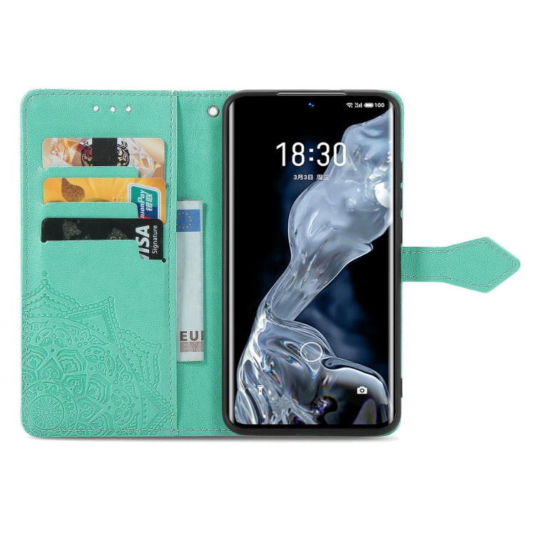 For Meizu 18 Mandala Flower Embossed Horizontal Flip Leather Case with Holder & Three Card Slots & Wallet & Lanyard