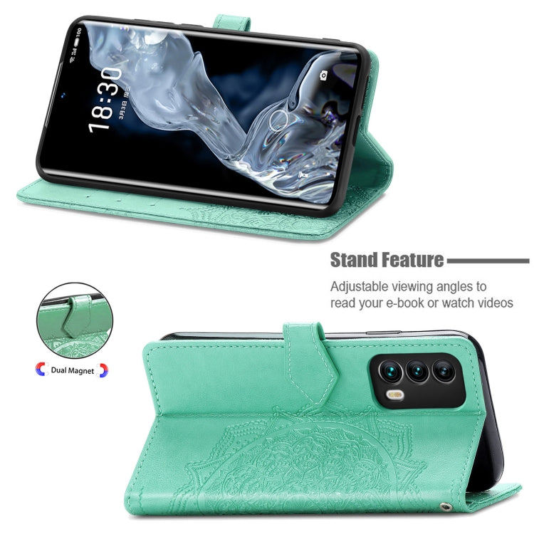 For Meizu 18 Mandala Flower Embossed Horizontal Flip Leather Case with Holder & Three Card Slots & Wallet & Lanyard