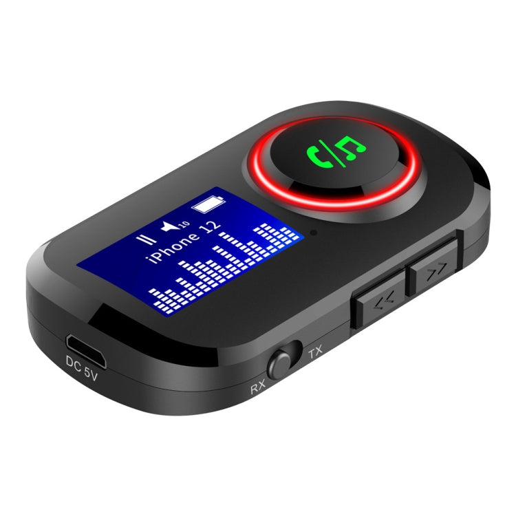 T5 2 in 1 Bluetooth 5.0 Audio Receiver Transmitter with LCD Display for TV PC Car Speaker AUX Music Adapter