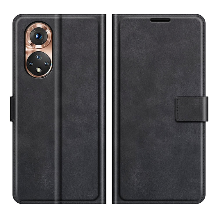 Retro Calf Pattern Buckle Card Wallet Left and Right Flip Phone Holster with Bracket Function For Honor 50