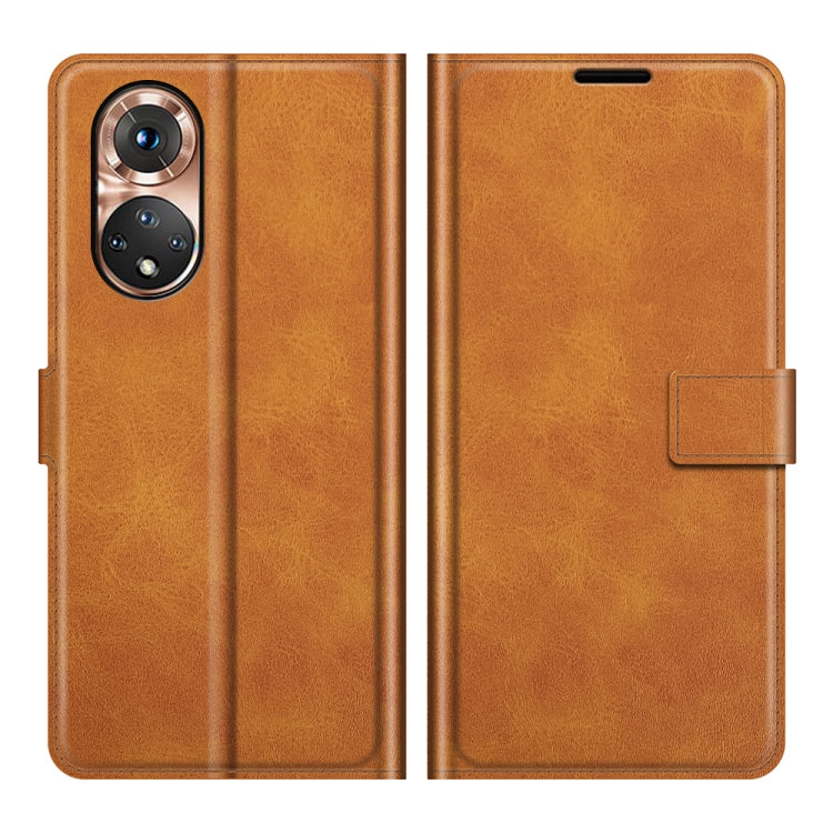 Retro Calf Pattern Buckle Card Wallet Left and Right Flip Phone Holster with Bracket Function For Honor 50