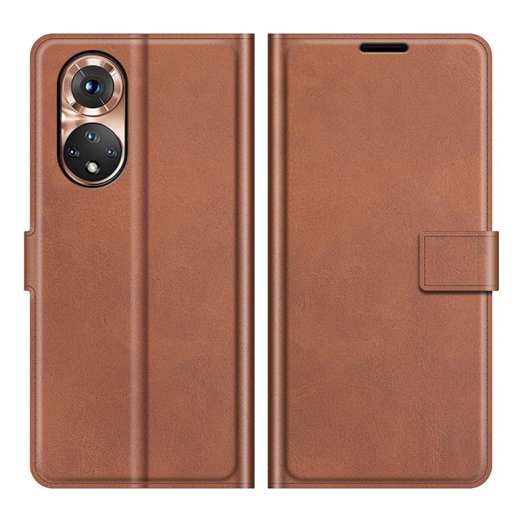 Retro Calf Pattern Buckle Card Wallet Left and Right Flip Phone Holster with Bracket Function For Honor 50