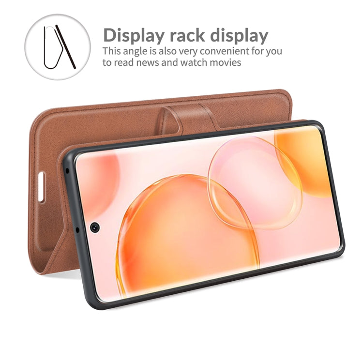 Retro Calf Pattern Buckle Card Wallet Left and Right Flip Phone Holster with Bracket Function For Honor 50