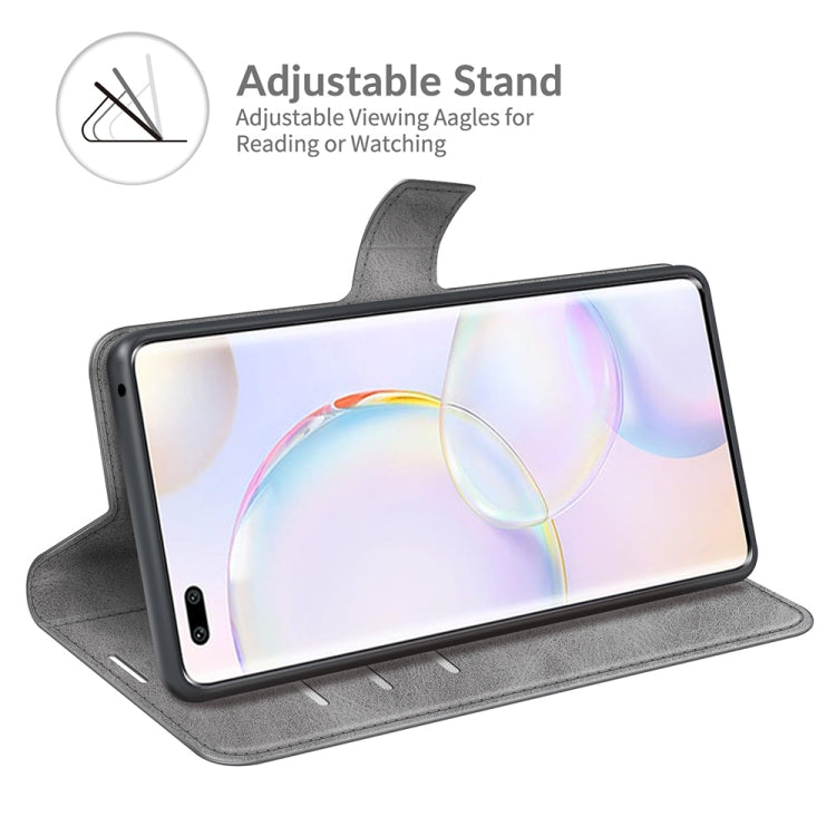 Retro Calf Pattern Buckle Card Wallet Left and Right Flip Phone Holster with Bracket Function For Honor 50 Pro