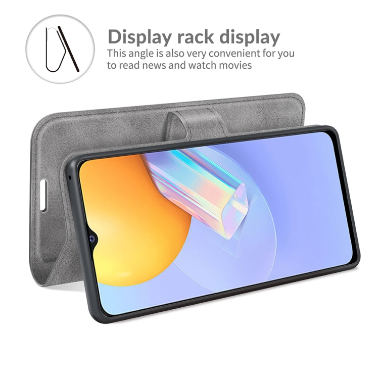 Retro Calf Pattern Buckle Card Wallet Left and Right Flip Phone Holster with Bracket Function For vivo Y31 / vivo Y51 2020ï¼ˆIndiaï¼‰