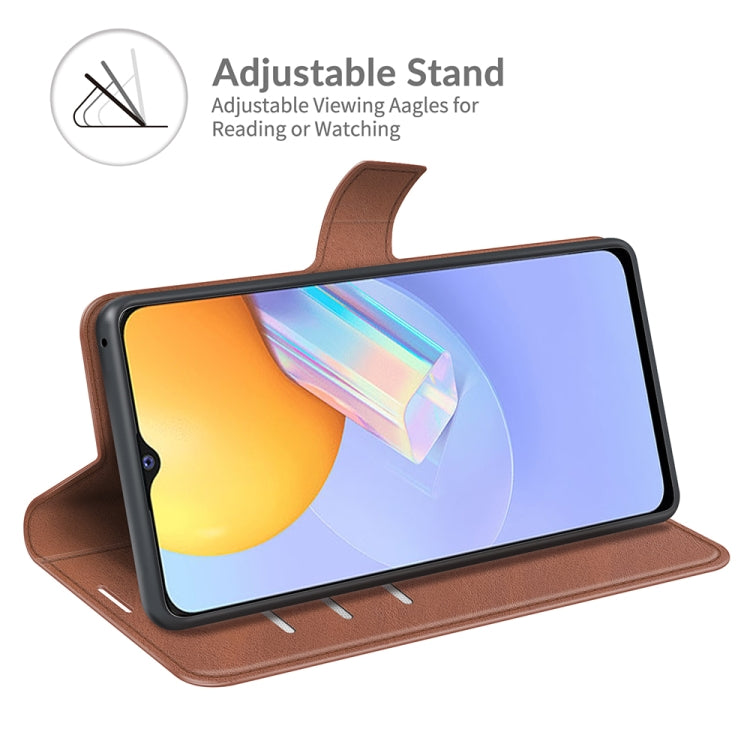 Retro Calf Pattern Buckle Card Wallet Left and Right Flip Phone Holster with Bracket Function For vivo Y31 / vivo Y51 2020ï¼ˆIndiaï¼‰