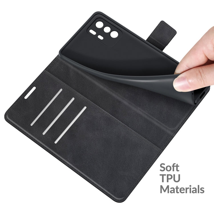 Retro Calf Pattern Buckle Card Wallet Left and Right Flip Phone Holster with Bracket Function For Xiaomi Redmi Note 10 Pro 5G/Poco X3 GT