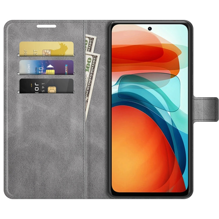 Retro Calf Pattern Buckle Card Wallet Left and Right Flip Phone Holster with Bracket Function For Xiaomi Redmi Note 10 Pro 5G/Poco X3 GT