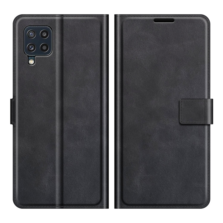 Retro Calf Pattern Buckle Card Wallet Left and Right Flip Phone Holster with Bracket Function For Samsung Galaxy M32