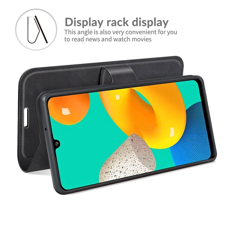 Retro Calf Pattern Buckle Card Wallet Left and Right Flip Phone Holster with Bracket Function For Samsung Galaxy M32