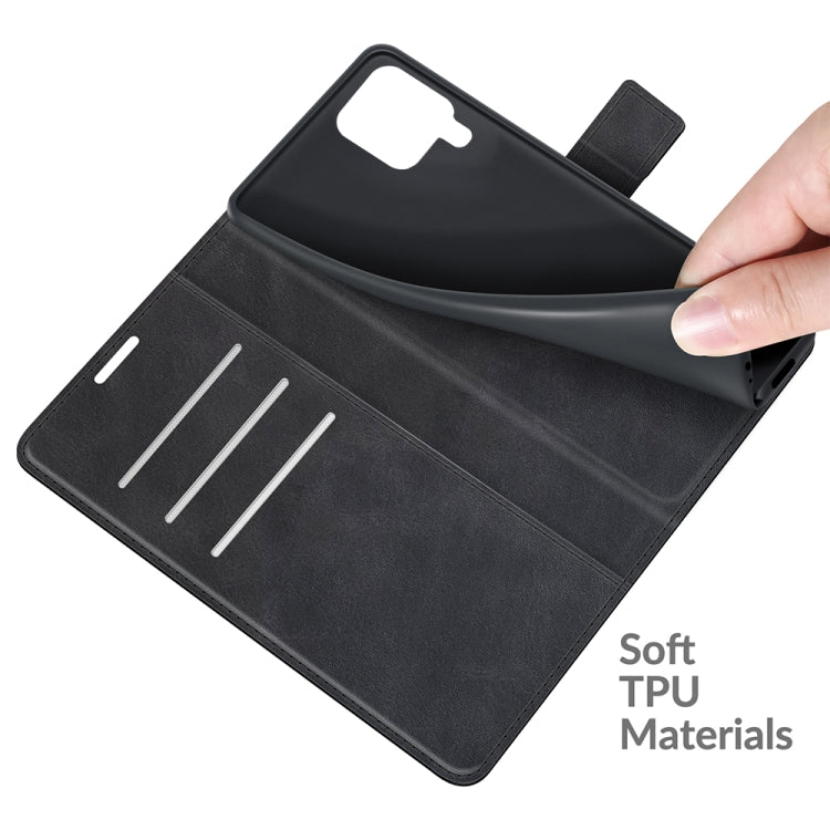 Retro Calf Pattern Buckle Card Wallet Left and Right Flip Phone Holster with Bracket Function For Samsung Galaxy M32