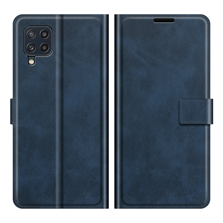 Retro Calf Pattern Buckle Card Wallet Left and Right Flip Phone Holster with Bracket Function For Samsung Galaxy M32