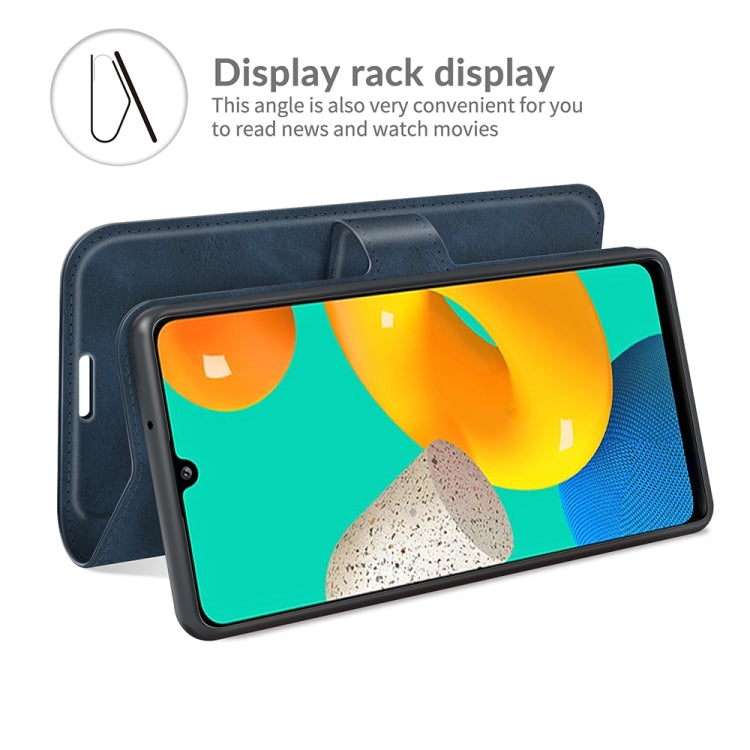 Retro Calf Pattern Buckle Card Wallet Left and Right Flip Phone Holster with Bracket Function For Samsung Galaxy M32
