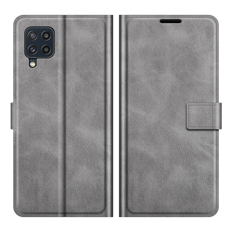 Retro Calf Pattern Buckle Card Wallet Left and Right Flip Phone Holster with Bracket Function For Samsung Galaxy M32