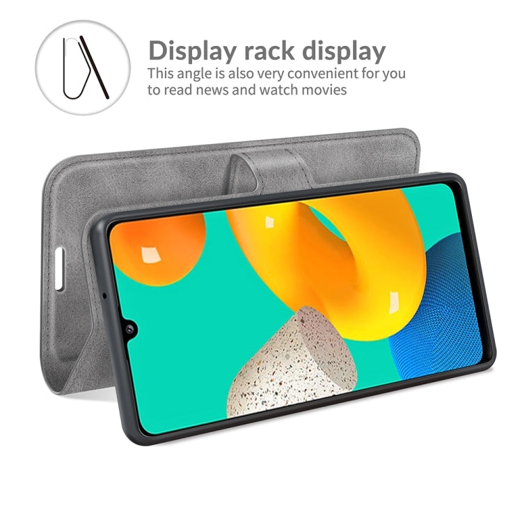 Retro Calf Pattern Buckle Card Wallet Left and Right Flip Phone Holster with Bracket Function For Samsung Galaxy M32