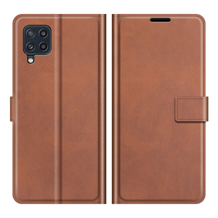 Retro Calf Pattern Buckle Card Wallet Left and Right Flip Phone Holster with Bracket Function For Samsung Galaxy M32