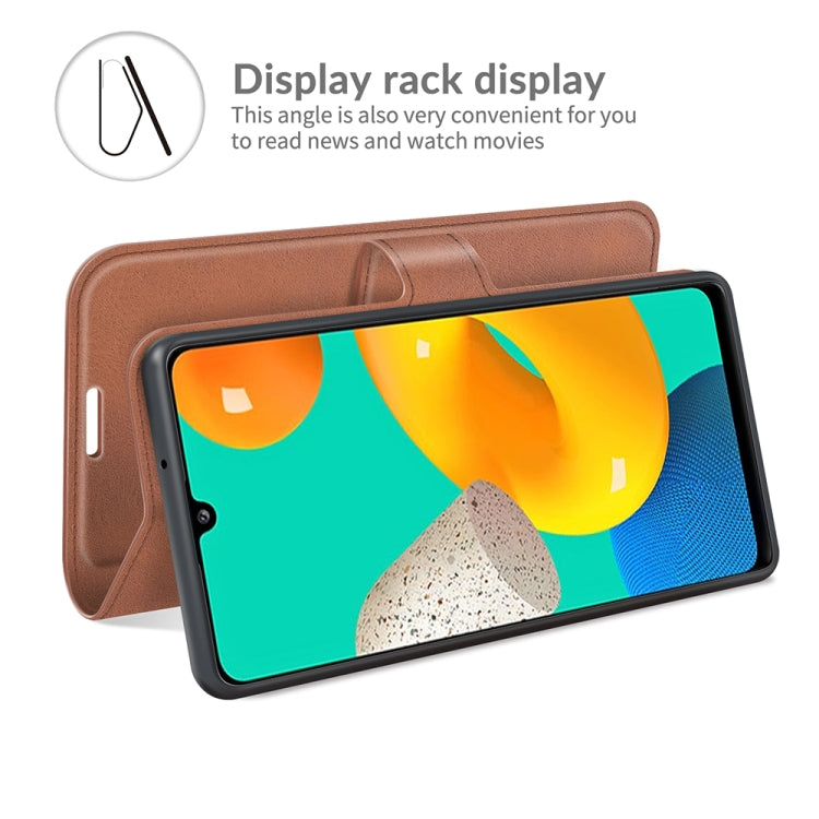 Retro Calf Pattern Buckle Card Wallet Left and Right Flip Phone Holster with Bracket Function For Samsung Galaxy M32