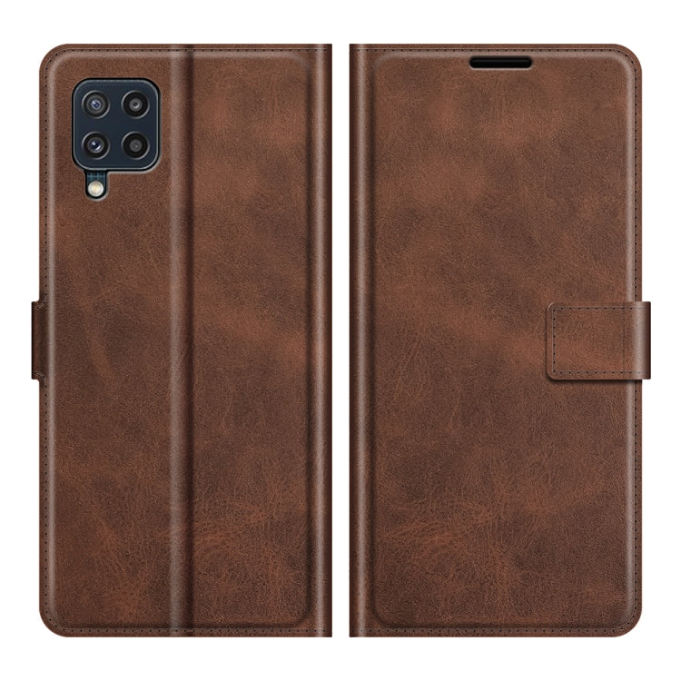 Retro Calf Pattern Buckle Card Wallet Left and Right Flip Phone Holster with Bracket Function For Samsung Galaxy M32