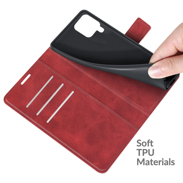 Retro Calf Pattern Buckle Card Wallet Left and Right Flip Phone Holster with Bracket Function For Samsung Galaxy M32