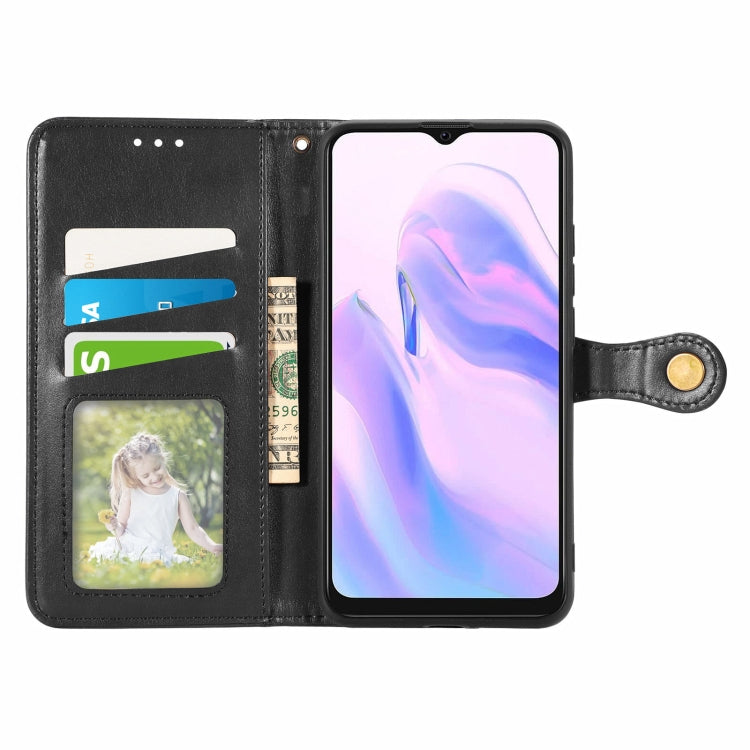 For Blackview A70 Solid Color Leather Buckle Phone Case with Lanyard & Photo Frame & Card Slot & Wallet & Stand Function