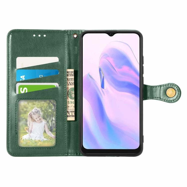 For Blackview A70 Solid Color Leather Buckle Phone Case with Lanyard & Photo Frame & Card Slot & Wallet & Stand Function
