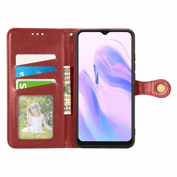 For Blackview A70 Solid Color Leather Buckle Phone Case with Lanyard & Photo Frame & Card Slot & Wallet & Stand Function