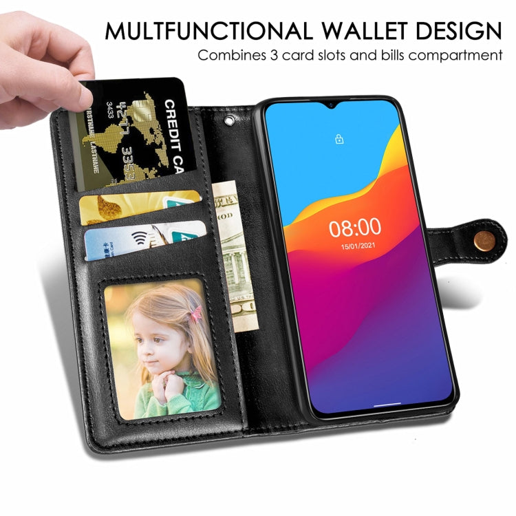 For Ulefone Note 10 Solid Color Leather Buckle Phone Case with Lanyard & Photo Frame & Card Slot & Wallet & Stand Function